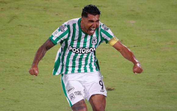 Jéfferson Duque anotó su gol número 81 con Nacional e igualó a Hugo Horacio Lóndero en la tabla de goleadores históricos del club. FOTO MANUEL SALDARRIAGA