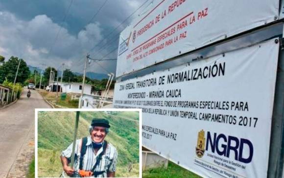 Manuel Alonso Villegas cumplía su reincoporación en el ETCR Monte Redondo. FOTO CORTESÍA Y COLPRENSA