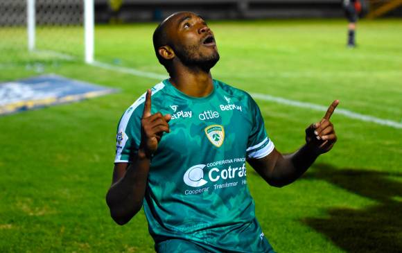 Diego Herazo, delantero de Equidad lidera la tabla de goleadores de la Liga Betplay con ocho tantos. FOTO DIMAYOR