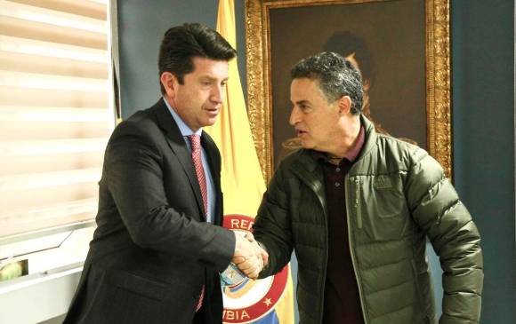 Diego Molano, ministro de Defensa, y Aníbal Gaviria, gobernador de Antioquia, fijaron medidas para combatir inseguridad. FOTO Cortesía