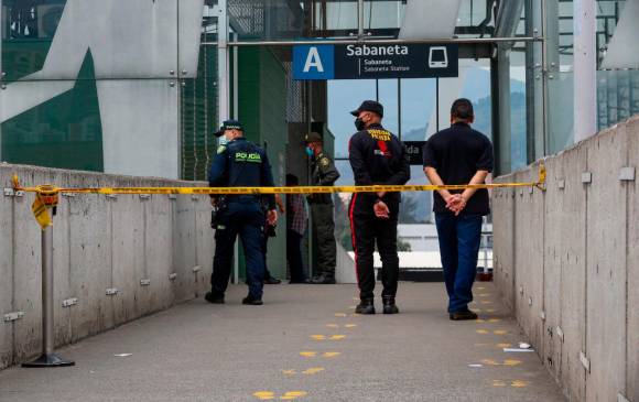 El ingreso a la estación Sabaneta fue cerrado. FOTO: MANUEL SALDARRIAGA