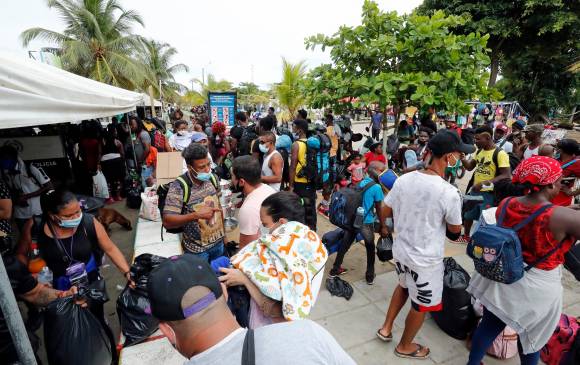 En Necoclí se declaró la calamidad pública por la situación de los migrantes en la localidad. FOTO EFE
