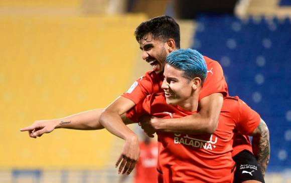 El colombiano fue el hombre más destacado del Al Rayyan en la victoria ante Al Wakrah, por sus goles y humanidad. FOTO TOMADA @ALRAYYAN 