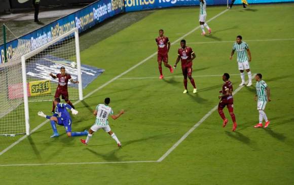 Al cierre del primer tiempo, Nacional ganaba 1-0 al Tolima. FOTO: Camilo Suárez