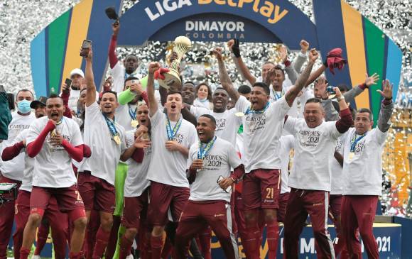 Tolima se coronó campeón del fútbol colombiano por tercera vez. FOTO CORTESÍA DIMAYOR