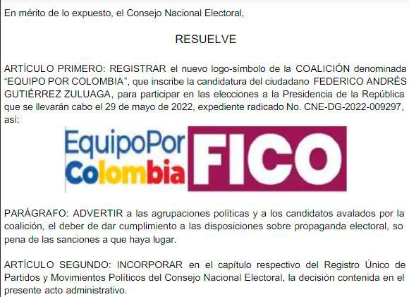 Posible resolución del CNE. 
