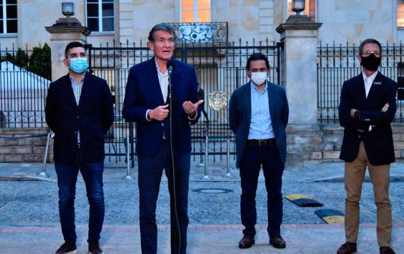 El ministro de Trabajo, Ángel Custodio Cabrera, fue uno de los encargados de anunciar el diálogo con el Comité Nacional del Paro y las condiciones en que se dará. FOTO: CORTESÍA PRESIDENCIA