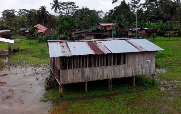 Este es el resguardo Río Valle, a dos horas en lancha del corregimiento El Valle, en Bahía Solano, Chocó. FOTO: Alexánder Macías