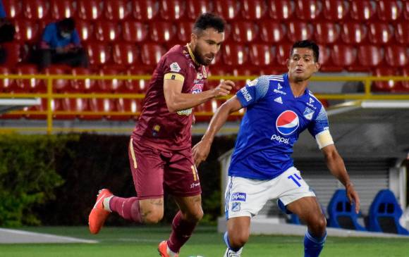 Juan Pablo Nieto (Tolima) y David Macalister Silva (Millonarios) fueron de los más destacados de juego de ida. FOTO colprensa 