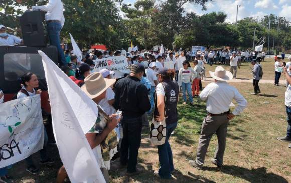 Este martes las comunidades de Arauca salieron a la calle para pedir la paz. Foto Defensoría del Pueblo.