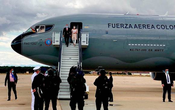 El presidente de la República, Iván Duque a su llegada a Madrid, España. FOTO Presidencia