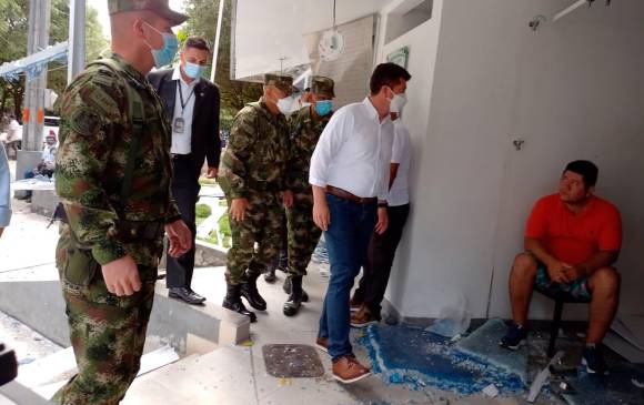 El ministro de Defensa, Diego Molano, llegó en la mañana de este jueves a Arauca. FOTO: Cortesía. 