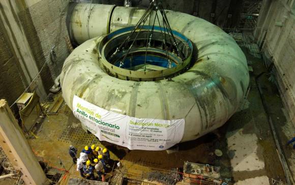El peso de los equipos alcanza las 250 toneladas y 500 colaboradores participaron en la instalación: FOTO EPM.