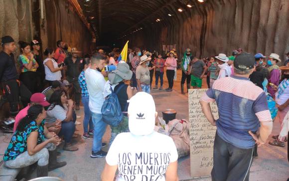 Las comunidades afectadas por el proyecto hidroeléctrico se han unido a las manifestaciones que se desarrollan en el marco del Paro Nacional. FOTO: Tomada del Twitter oficial del movimiento Ríos Vivos.