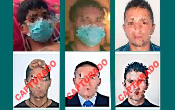 Este fue el cartel que las autoridades entregaron sobre los capturados en Soacha. FOTO Colprensa.