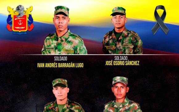 En total fueron cuatro los soldados que fallecieron durante las últimas horas. CORTESÍA EJÉRCITO