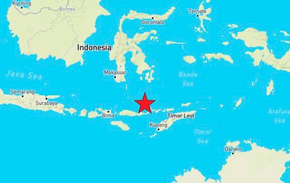 El sismo tuvo su epicentro al norte de la isla de Flores, en Indonesia. FOTO TOMADA DE TWITTER @RedGeoChile
