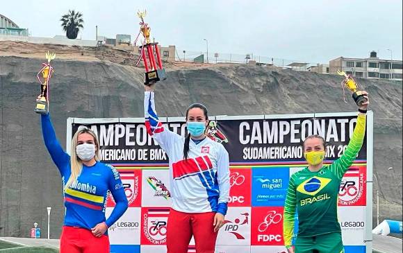 La delegación colombiana se lució en la pista de Lima, Perú. Mariana Pajón, Diego Arboleda y Manuela Martínez los más destacados. FOTO CORTESÍA