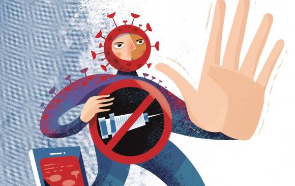 Los movimientos antivacunas tienen un nuevo impulso gracias a las redes sociales. Ilustración: Elena Ospina