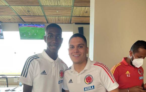 Esta semana, en la concentración de la Selección, junto a Juan Fernando Quintero. Fotos cortesía y archivo ec