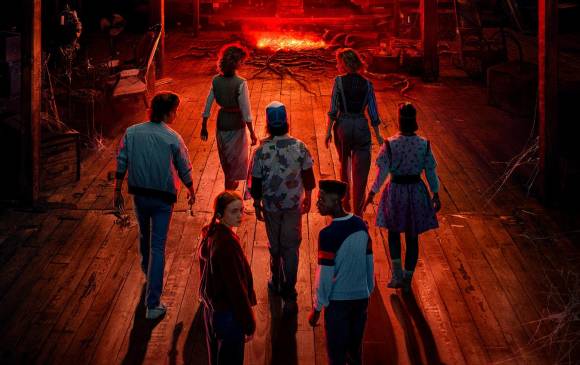 Uno de los afiches que se lanzaron para promocionar la nueva temporada, que se estrenará en dos partes: el 27 de mayo y el 1 de julio. FOTO CORTESÍA NETFLIX 