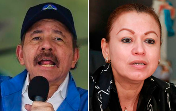 Daniel Ortega y Yara Suhyén Pérez Calero. FOTO GETTY Y EFE