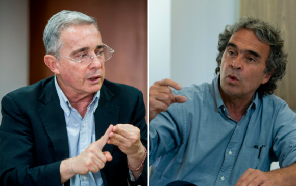 En la imagen el expresidente Álvaro Uribe y el exgobernador Sergio Fajardo. FOTO ARCHIVO. 