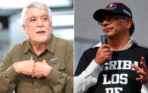 Los precandidatos presidenciales Enrique Peñalosa y Gustavo Petro. FOTO EL COLOMBIANO