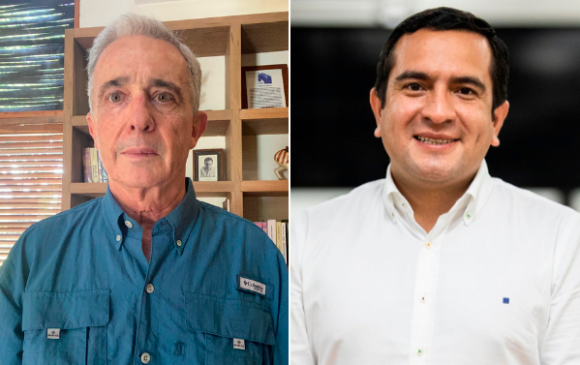Álvaro Uribe Vélez y Edward Rodríguez. FOTO ARCHIVO Y COLPRENSA