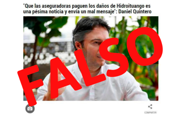 Esta es la imagen falsa que circula en redes simulando ser EL COLOMBIANO. 