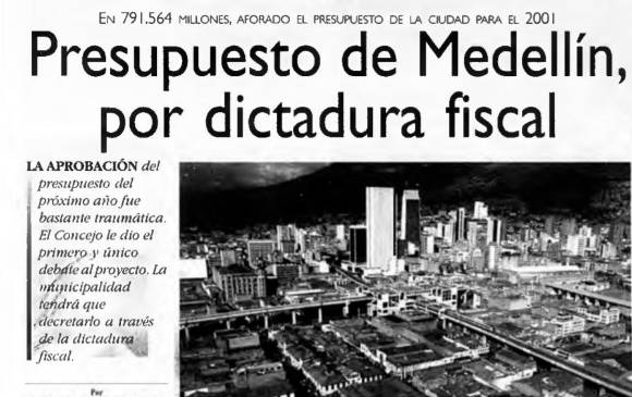 Luego de la discusión, la administración aprobó el presupuesto de $791.564 millones para el año 2001 por medio de decreto. FOTO: Camilo Suárez.
