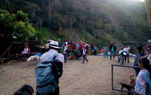 La vereda Quindío (foto) es una de las siete de Ituango de la que salieron campesinos desplazados. Tienen que movilizarse a pie por siete horas porque no hay transporte público. FOTO yonay tuberquia