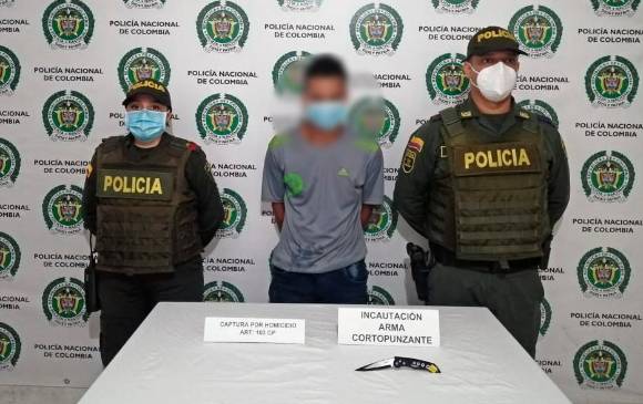 El hombre fue dejado a disposición de la Fiscalía. FOTO CORTESÍA POLICÍA 