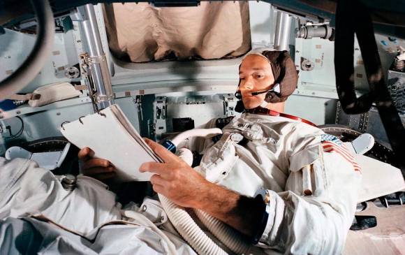 Collins, Buzz Aldrin y Neil Armstrong, partieron de Cabo Cañaveral (Florida) el 16 de julio de 1969, rumbo a la Luna como parte del programa Apolo de la Nasa. FOTO EFE