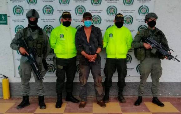 Rafael Pulgarín, alias “Mono Balín”, fue detenido por la Policía en octubre de 2020, en el municipio de Cáceres. FOTO: CORTESÍA.