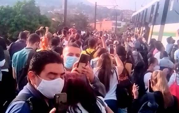 A esta hora (8:30 a.m.) el metro de Medellín opera con normalidad. FOTO: DENUNCIAS ANTIOQUIA