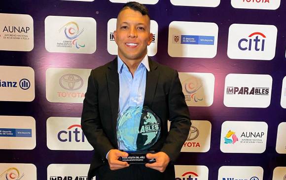 Nelson Crispín, de 29 años de edad, tiene en su poder 7 medallas paralímpicas. En Tokio ganó su primer oro. FOTO: TWITER COMITÉ PARALÍMPICO COLOMBIANO