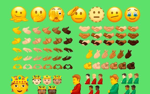 Variedad en saludos de mano, un troll, unos labios mordiéndose y coronas son algunos de los borradores. Foto: Apple-Emojipedia