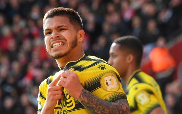 El delantero colombiano marcó doblete en la victoria del Watford en la Liga Premier. FOTO CORTESÍA WATFORD 