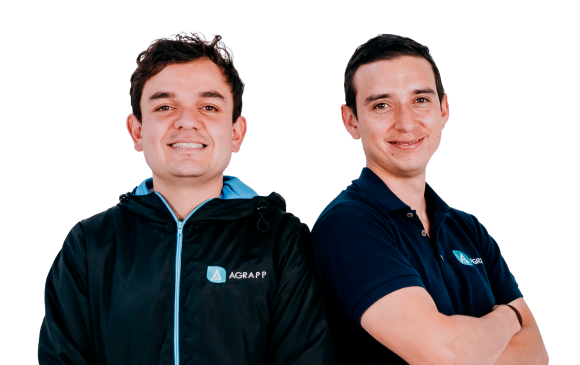 Carlos Zubieta y su socio David Duarte crearon en 2018 Agrapp. Desde entonces han financiado 100 proyectos, con un total de US$1 millón y alrededor de 980 transacciones. FOTO cortesía