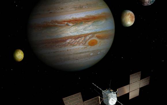 Según investigaciones previas, Ganímedes podría contener más agua que todos los océanos de la Tierra y es el noveno objeto más grande del Sistema Solar. FOTO agencia espacial europea