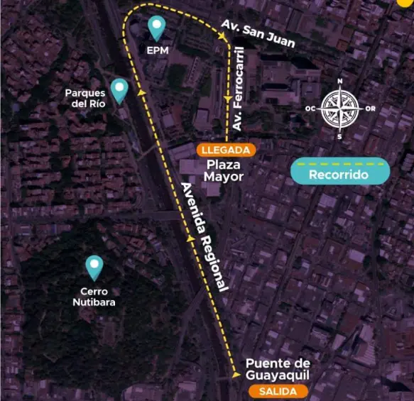 Recorrido del Desfile de Silleteros.