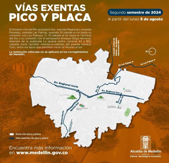 ¿Desde cuándo es la rotación del pico y placa en Medellín para el segundo semestre de 2024?