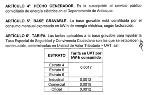 Sobretasa a la seguridad en Antioquia se cobraría solo a la energía y no a todos los servicios públicos, como dicen el exalcalde Quintero y Minuto30