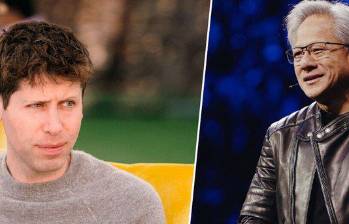 En la fotografía los SEO de OpenAI y Nvidia, Sam Altman y Jensen Huang. 