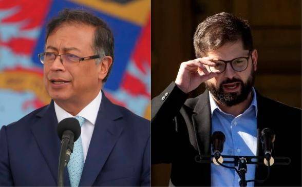 El presidente de Colombia, Gustavo Petro, y de Chile, Gabriel Boric, se reunirán este lunes en Santiago.