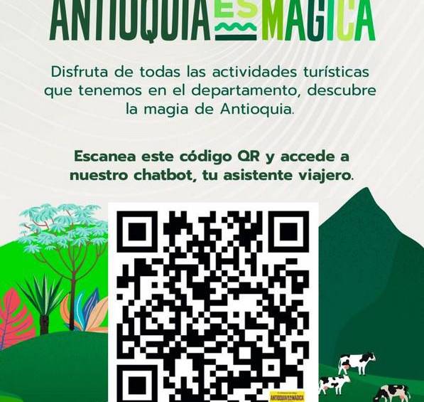 Este es el QR para acceder al chatbot lanzado por la Gobernación de Antioquia. FOTO: Cortesía