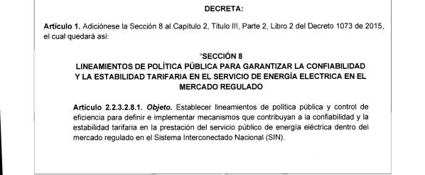 El Ministerio de Minas y Energía expidió el Decreto 1072 del 15 de octubre de 2025, que adiciona una nueva sección al Decreto Único Reglamentario 1073 de 2015