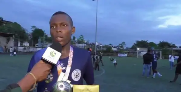 El joven goleador dedicó su premio económico a su madre tras coronarse campeón en la Copa Colonia 2026, en Chocó. FOTO: captura de video. 