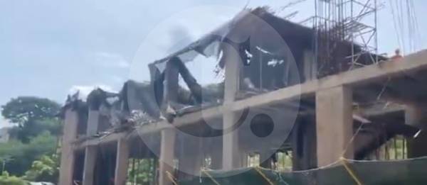 Colapsó parte de construcción en conjunto residencial de Floridablanca: cuatro obreros resultaron heridos